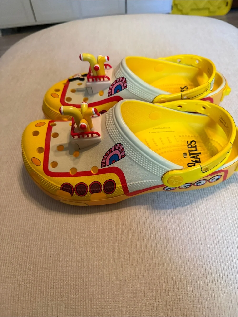 The Beatles Yellow submarine Crocs with Crocs brand headlights
